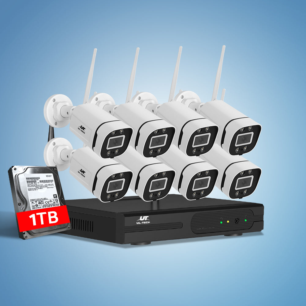 UL-tech wireless CCTV system with 1TB HDD package contents