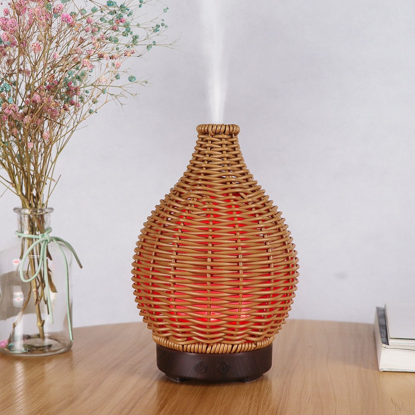 Rattan Weave Aroma Diffuser 100ml with 7 Colour Light