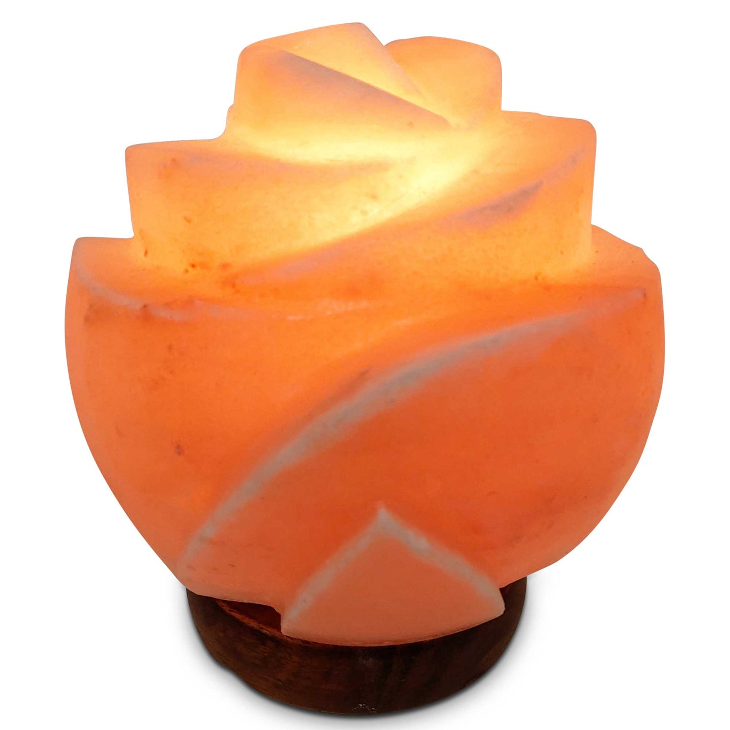 Rose Himalayan Salt Lamp – 3kg Hand-Carved Pink Rock with Wooden Base