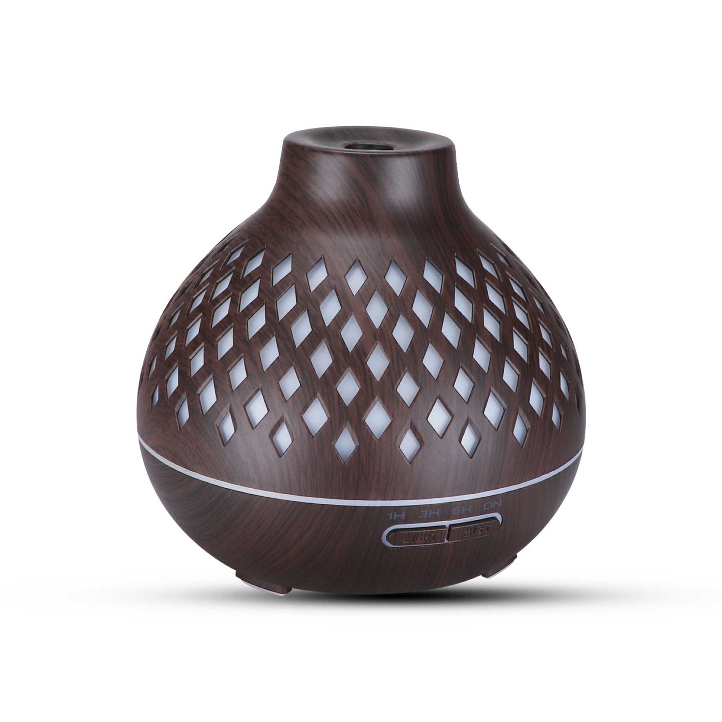 Aromatherapy Essential Oil Diffuser with Remote - 400ml Hollowed Wood Mist Humidifier
