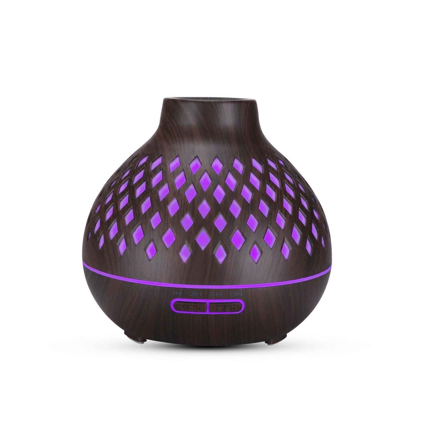 Aromatherapy Essential Oil Diffuser with Remote - 400ml Hollowed Wood Mist Humidifier