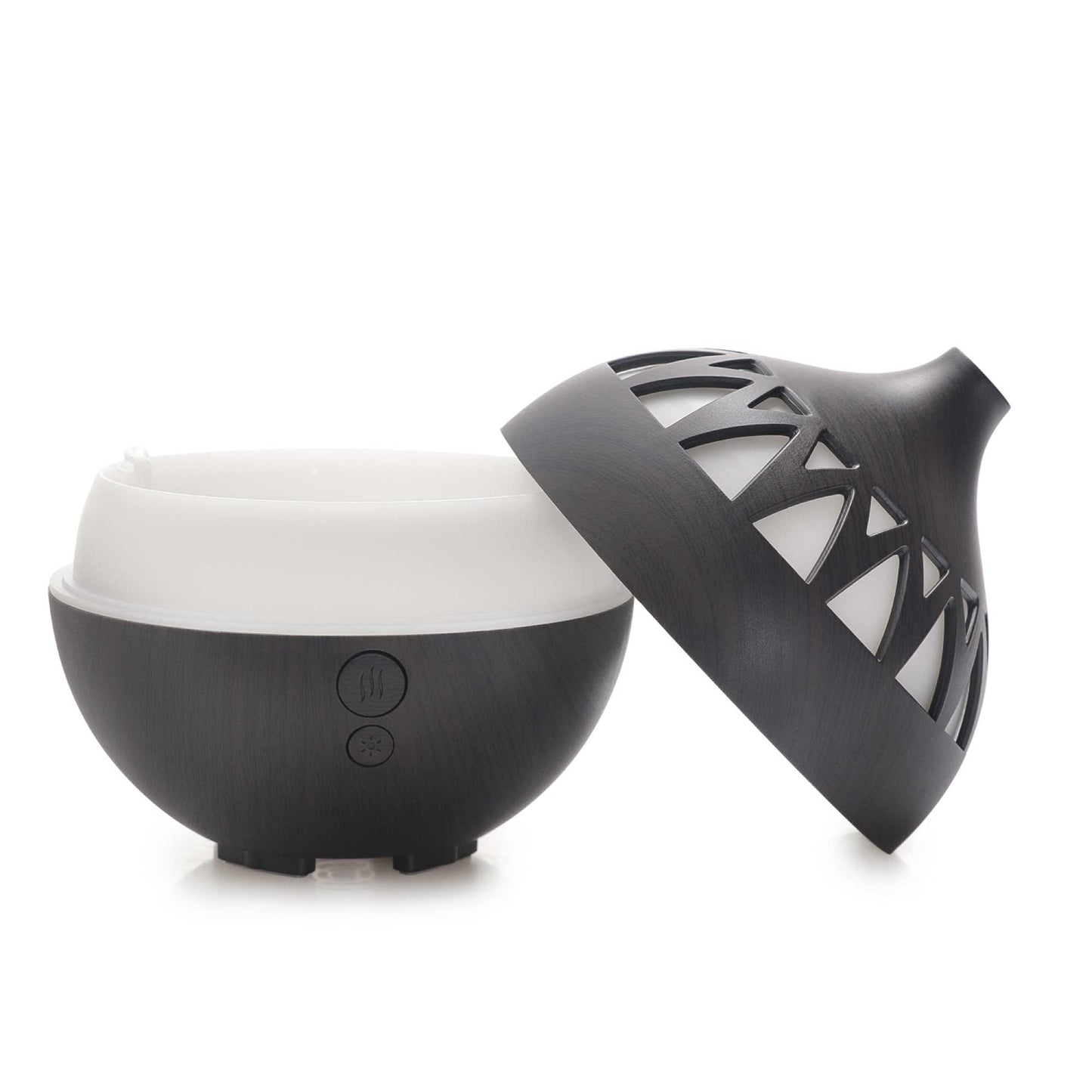 Ultrasonic Aroma Diffuser | Essential Oil Humidifier | 7-Color LED | Dark Wood Grain - Aromatherapy Relaxation