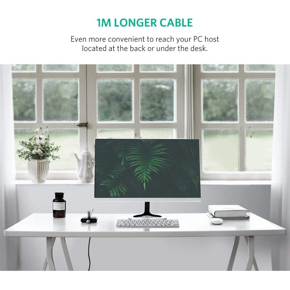 UGREEN USB 3.0 4 Port Hub, Black, 50cm