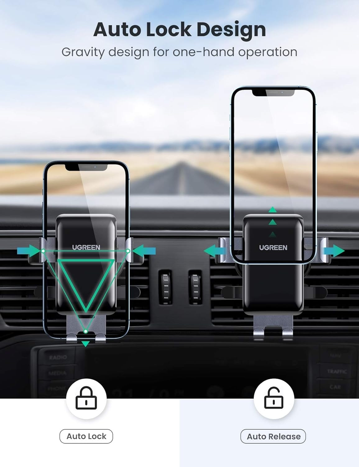 Gravity Car Air Vent Mount Phone Holder - Universal Fit for All Cars