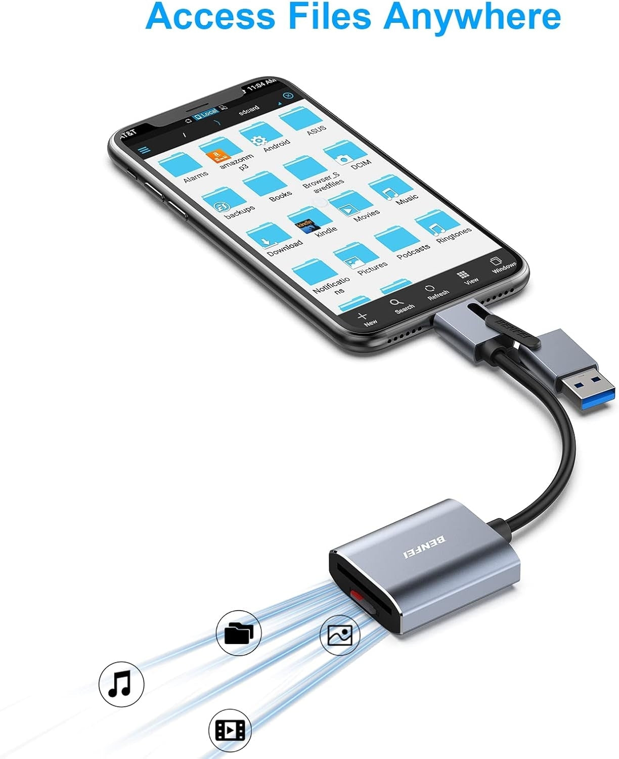 USB Type-C/Type-A to SD TF Card Reader - High-Speed Data Transfer - TechGenius