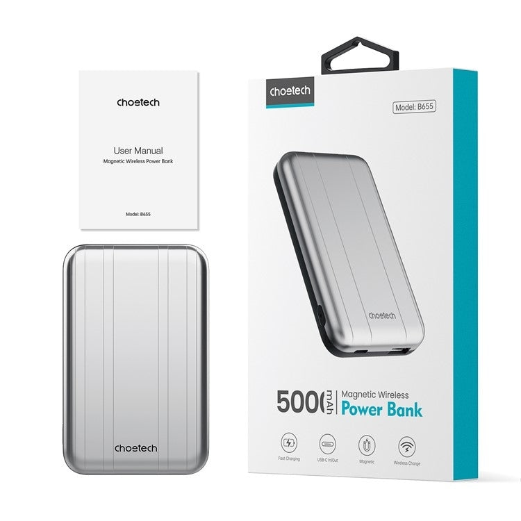 5000mAh MagSafe Wireless Power Bank – Fast Charging for 3 Devices Silver