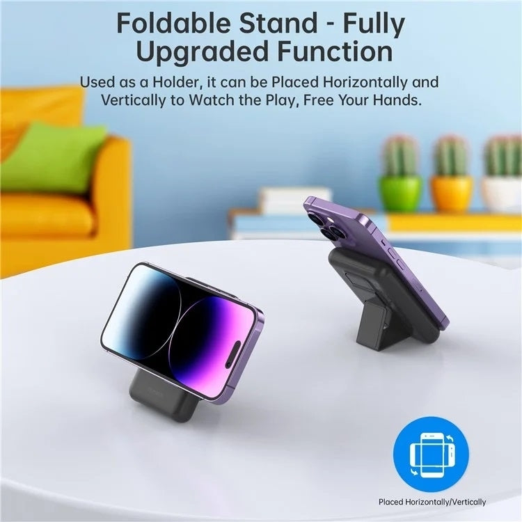 5000mAh Magnetic Wireless Power Bank – USB-C + USB-A Charging On-the-Go