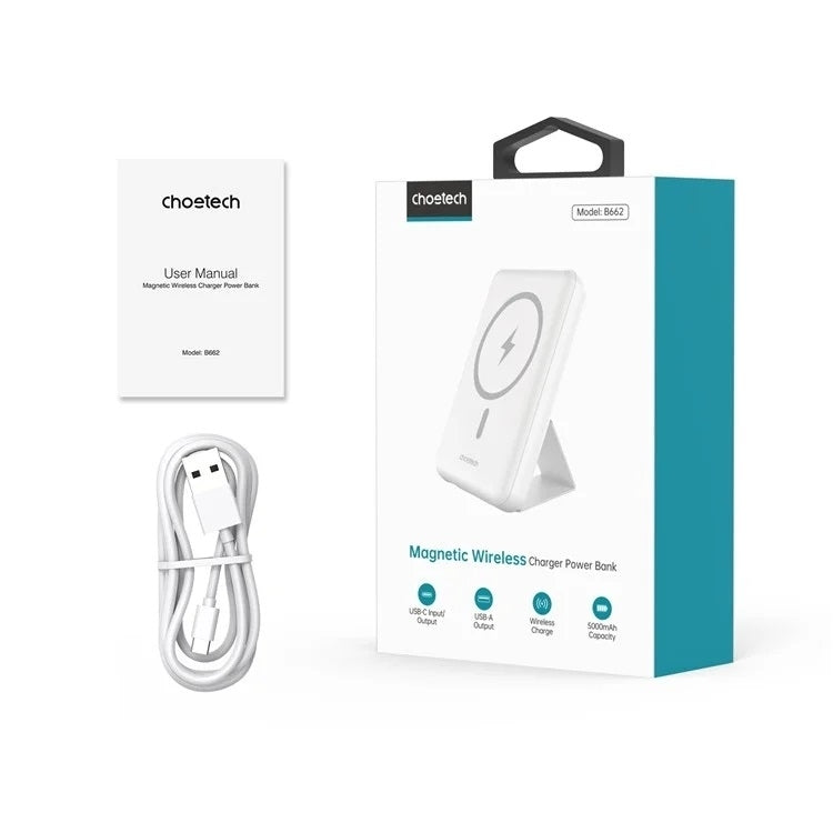 5000mAh Magnetic Wireless Power Bank – Foldable Stand + 7.5W Fast Charge