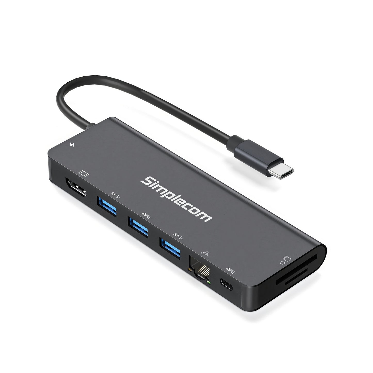Simplecom USB-C 9-in-1 Dock – 4K HDMI, 100W PD, Ethernet