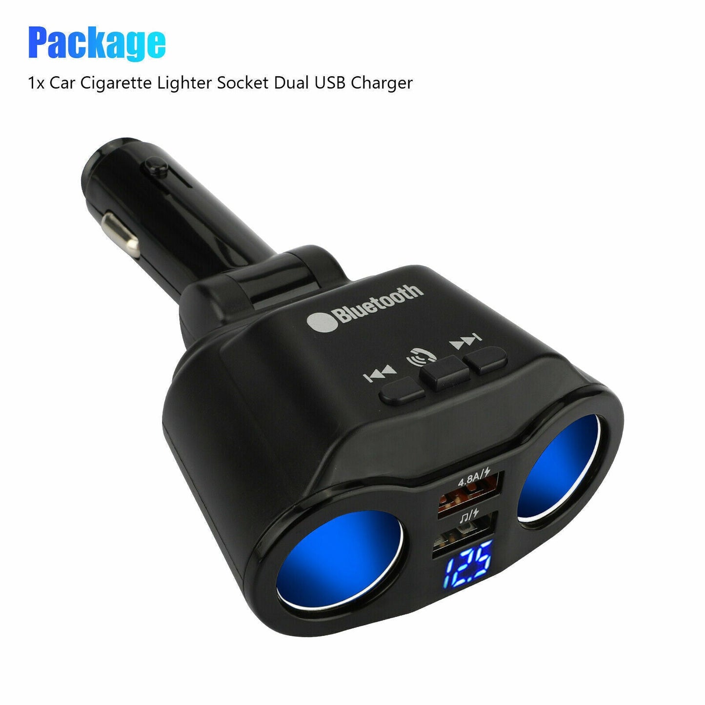Bluetooth 5.3 FM Transmitter, Dual USB Car Charger, Splitter and MP3 Player