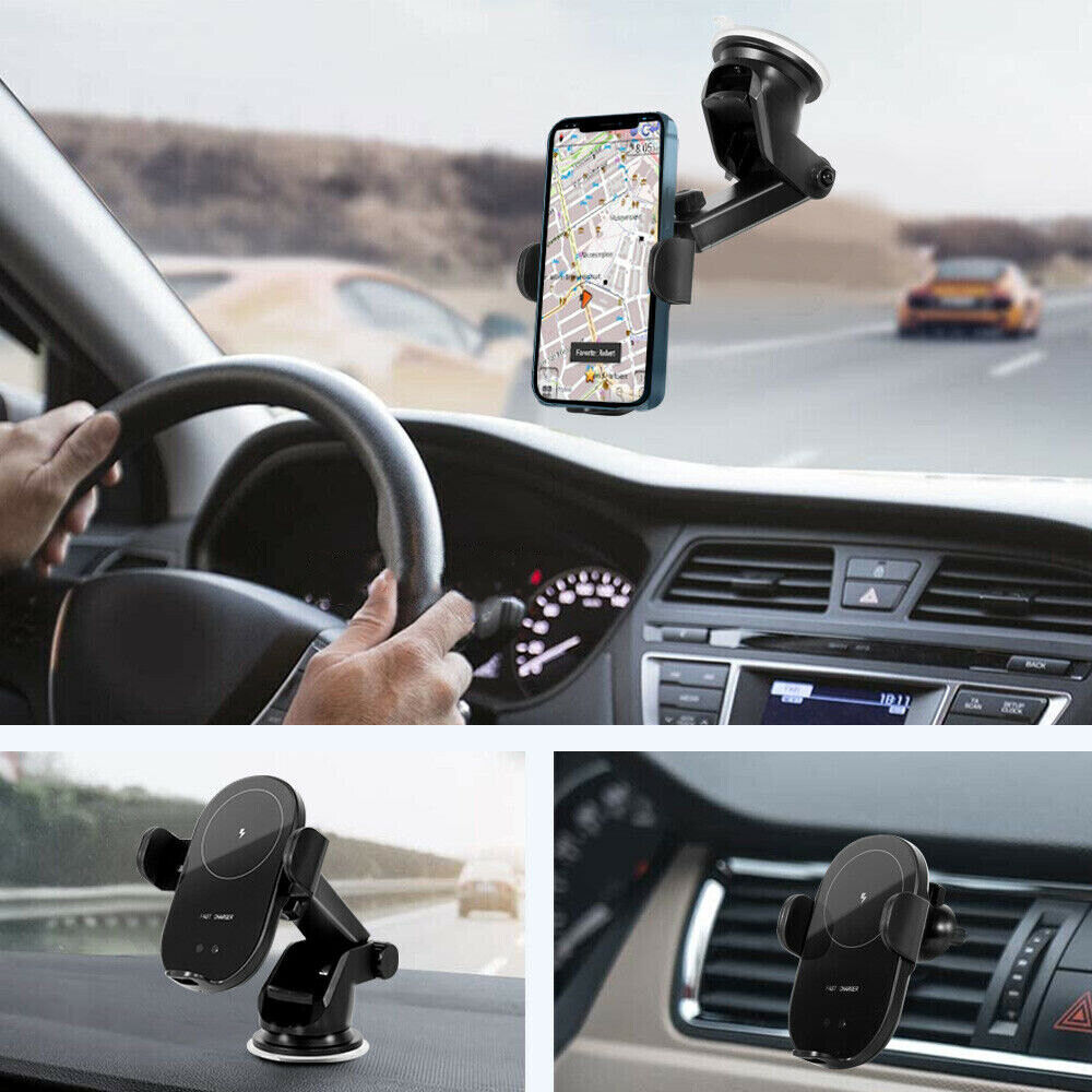 15W Auto-Clamp Wireless Car Charger & Phone Holder