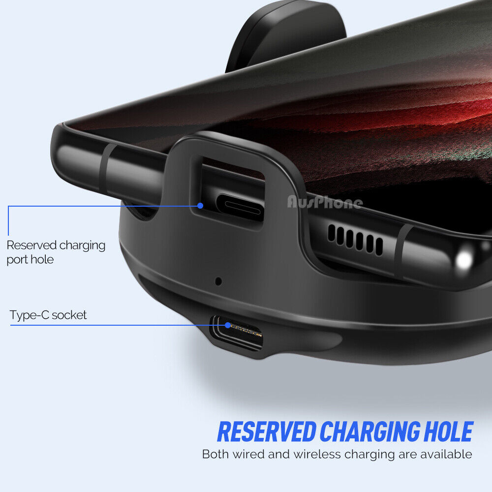 15W Auto-Clamp Wireless Car Charger & Phone Holder
