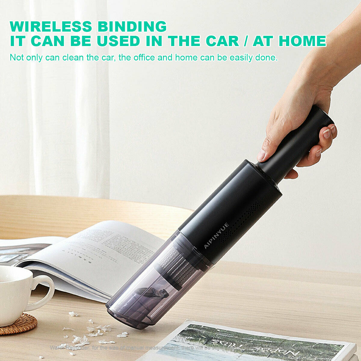 Wireless Car Vacuum Cleaner – 6000Pa Suction & Cordless Charging (Black)