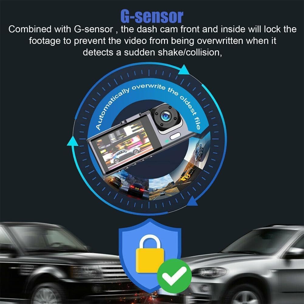 WiFi 3-Channel Dash Cam – 1080P Full HD + Free 32GB Card Included
