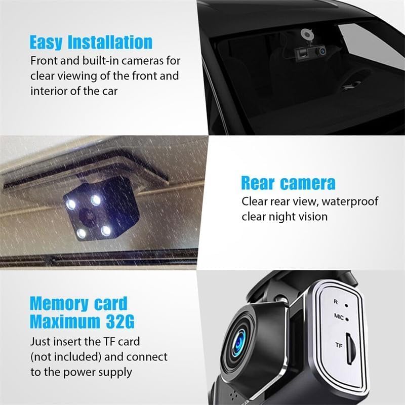 WiFi 3-Channel Dash Cam – 1080P Full HD + Free 32GB Card Included