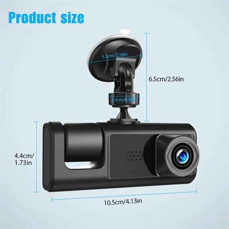 WiFi 3-Channel Dash Cam – 1080P Full HD + Free 32GB Card Included