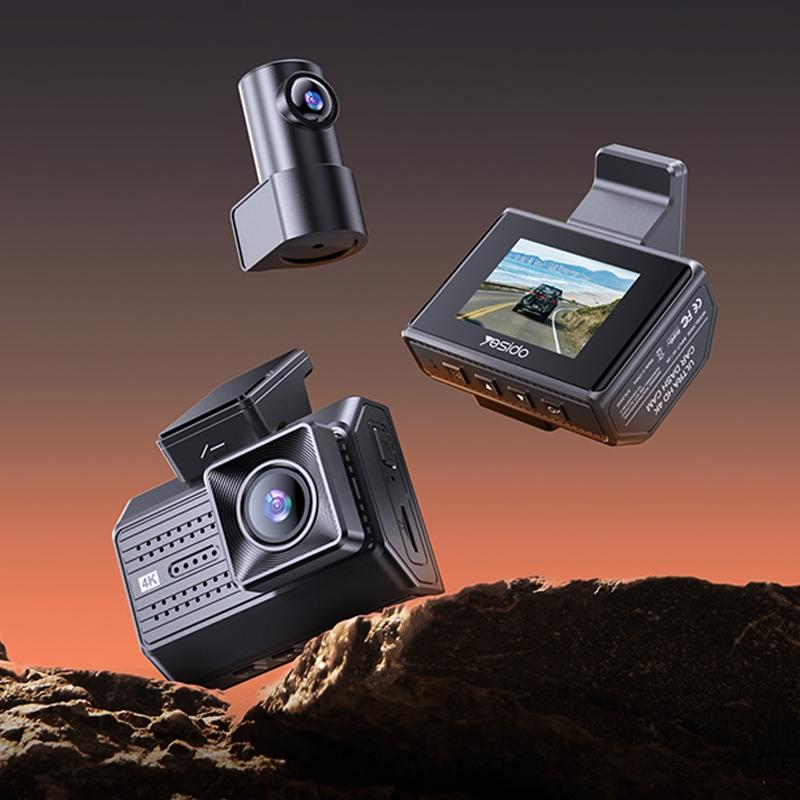 KM15 4K Dual Dash Cam – Front & Rear Recording, Night Vision, G-Sensor, WiFi App Control