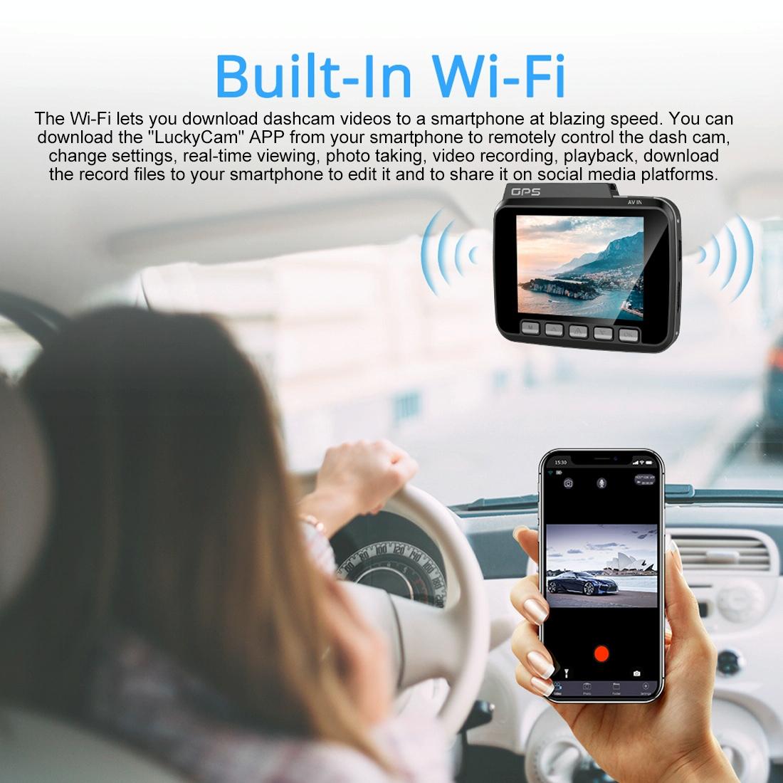 GS63H 4K Ultra HD Dash Cam with GPS, WiFi & Wide-Angle Lens – 2160P Car Camera Recorder
