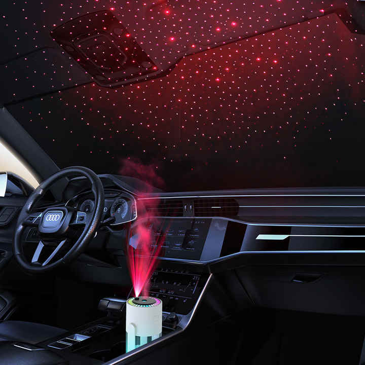 Pink Starry Sky Humidifier – USB Ultrasonic Mist Diffuser for Car & Home