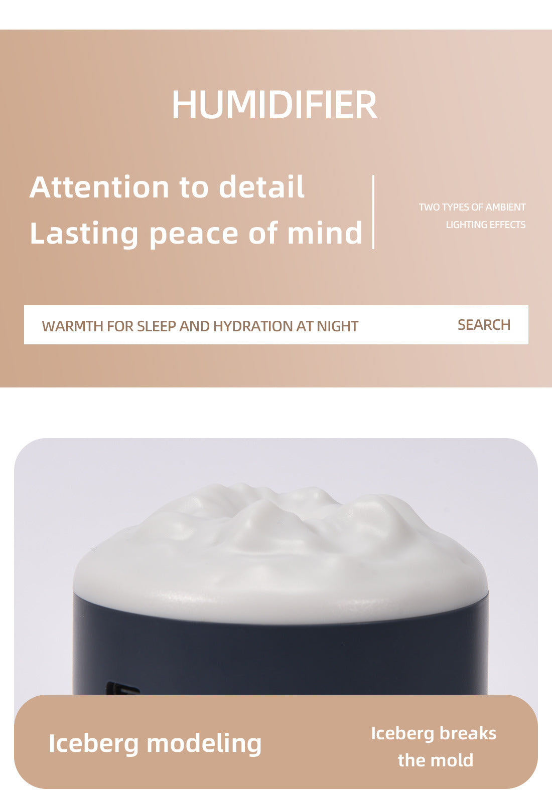 2PCS White 350ML LED Desk Humidifiers – Portable, Silent Cool Mist for Car, Home & Office