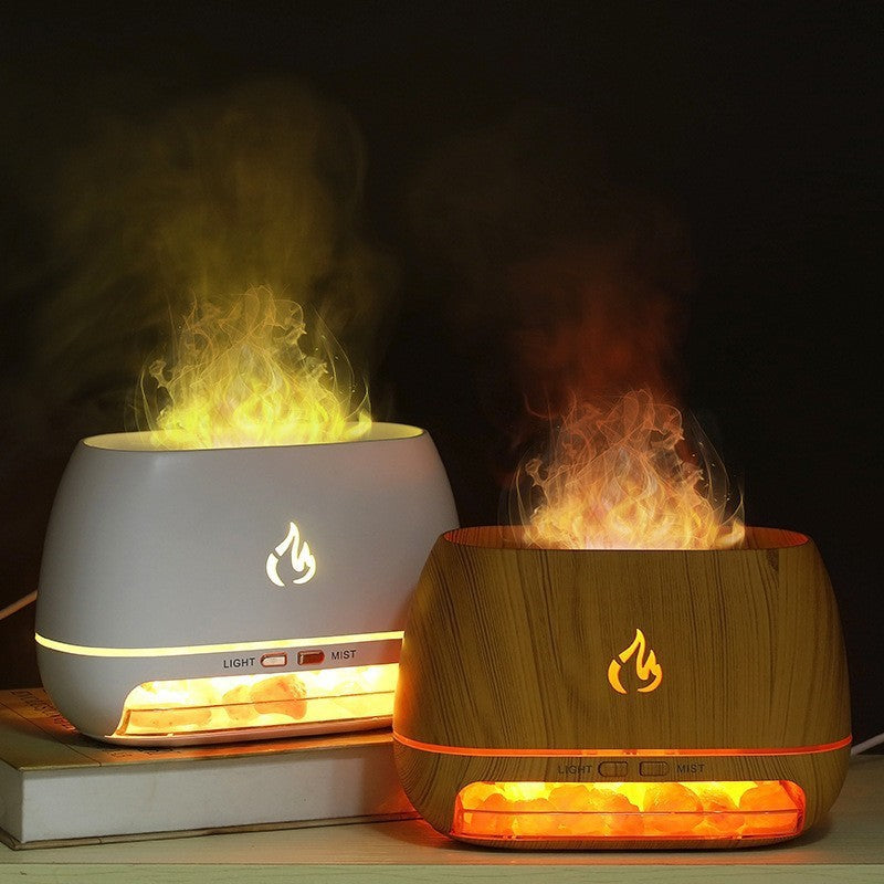 Himalayan Salt Flame Aroma Diffuser – 250ml Ultrasonic Mist with LED