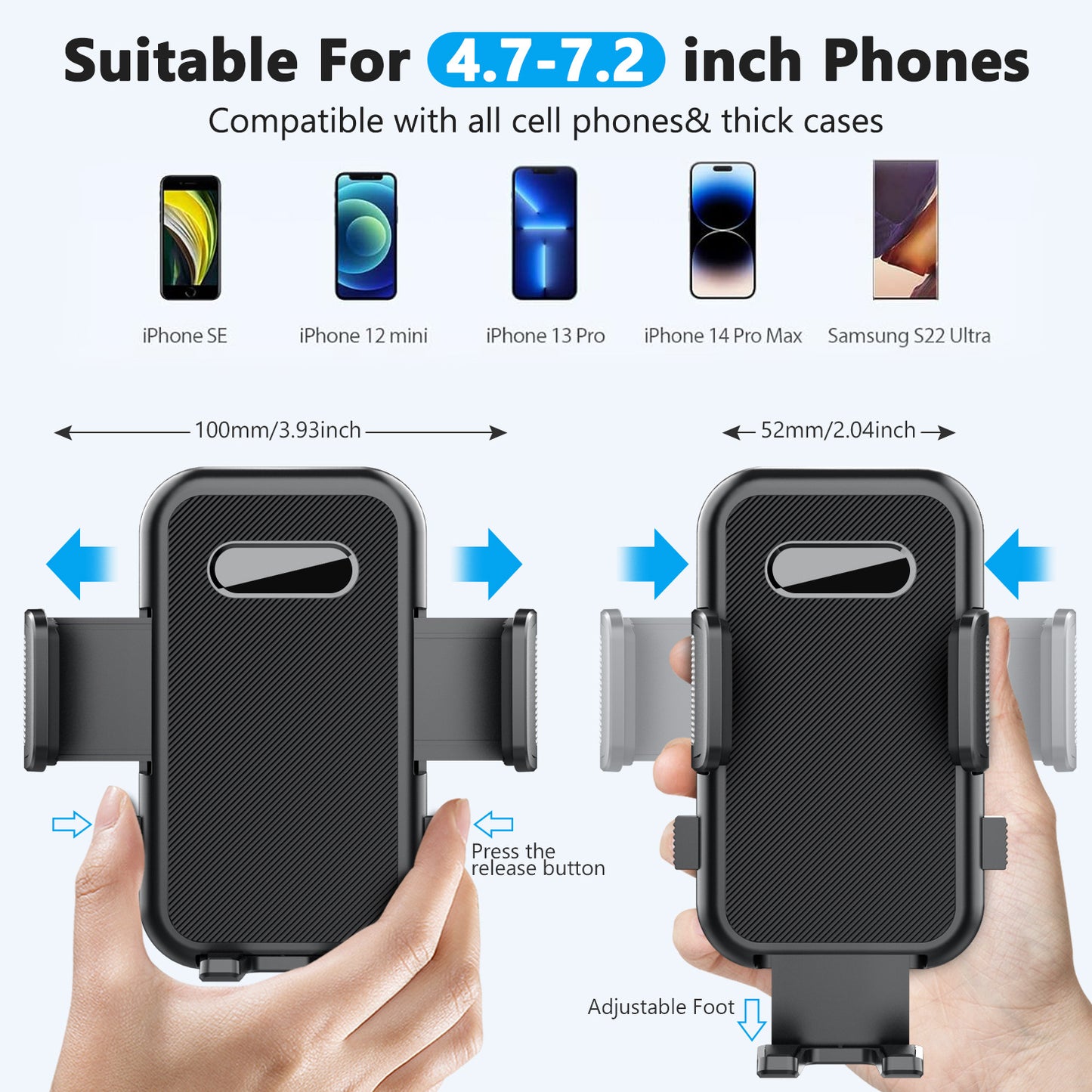 ML-239 Adjustable Car Phone Holder – Universal Suction Mount for Dashboard & Windscreen