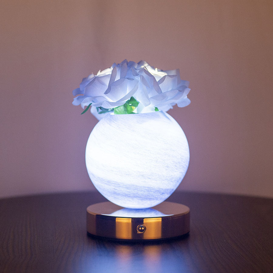 Blue Dreamy Rose Planet Lamp | 3-Colour Touch Dimming | Elegant Decor Gift