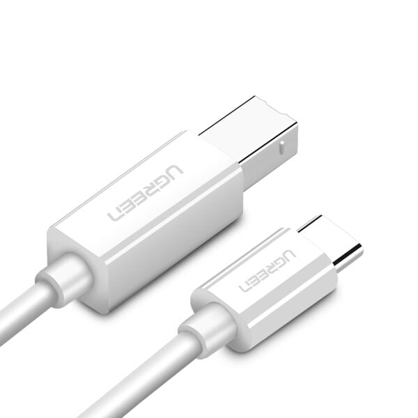 UGREEN Type C to USB-B Cable 1.5M – White (Model 40417) | USB-C to Printer/Scanner Cable