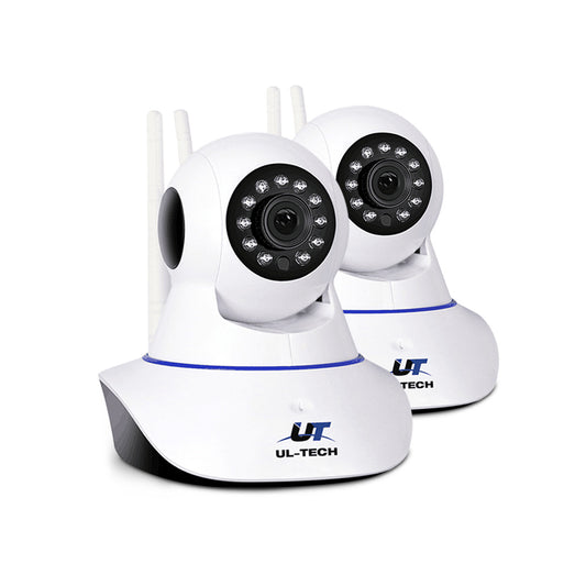 UL-tech 1080P WiFi security camera twin pack, white