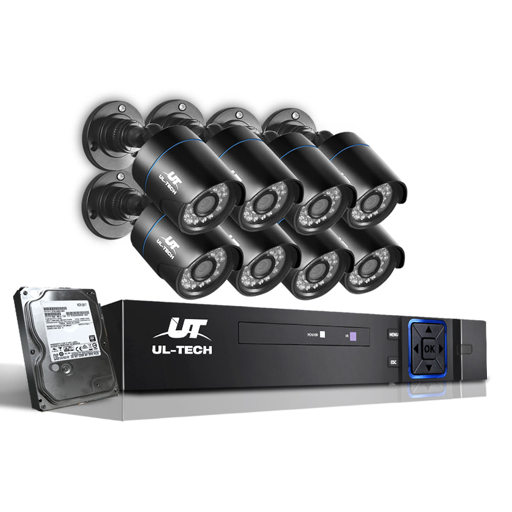 UL-tech 8-camera CCTV system with 2TB HDD kit overview