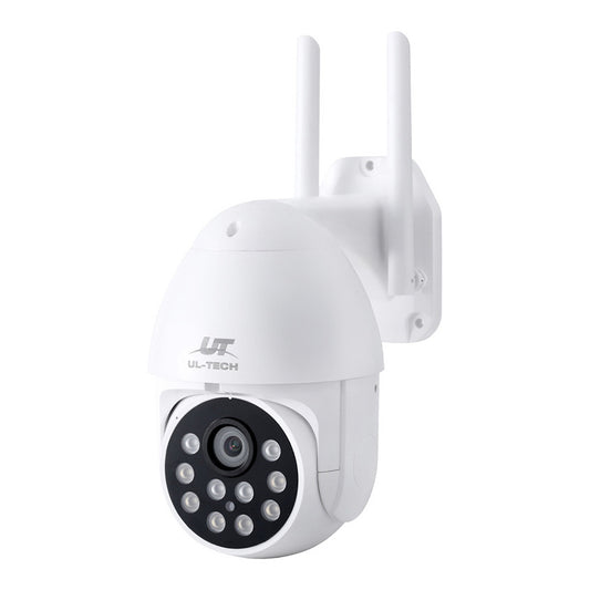 UL-tech 1080P WiFi security camera in white, front view