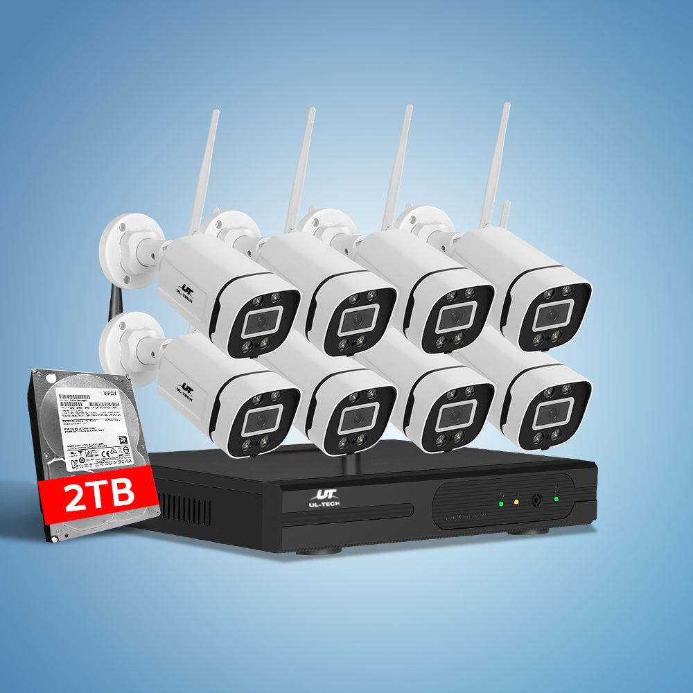 UL-tech wireless CCTV system with 2TB HDD package contents