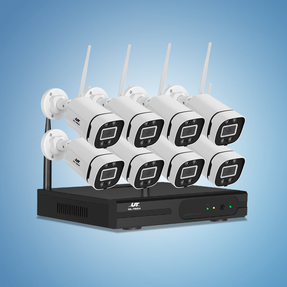 UL-tech wireless 8-camera CCTV system package contents