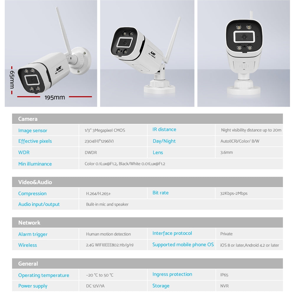 UL-tech wireless CCTV motion detection alert
