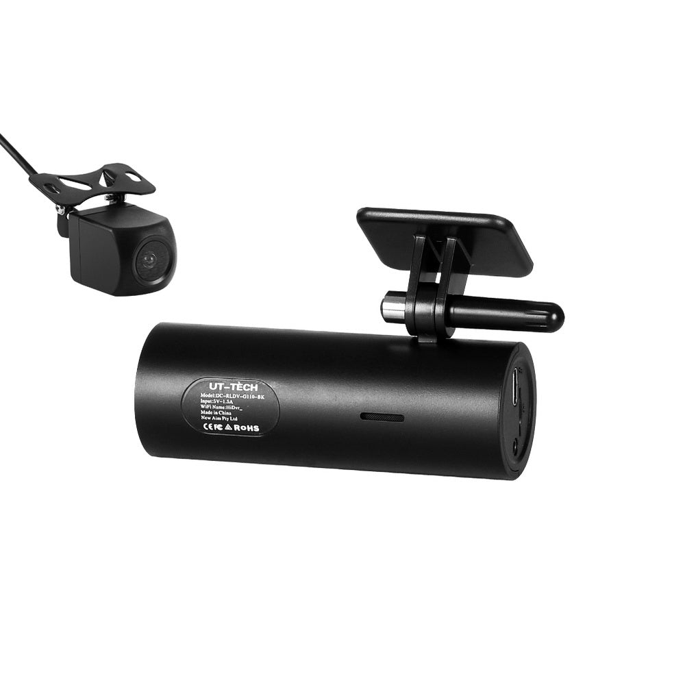 UL-tech 4K Hidden Dash Cam – Front & Rear WiFi with Night Vision & 64GB Card