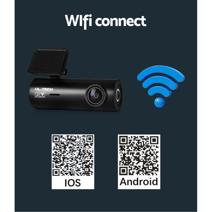 UL-tech 4K Hidden Dash Cam – Front & Rear WiFi with Night Vision & 64GB Card