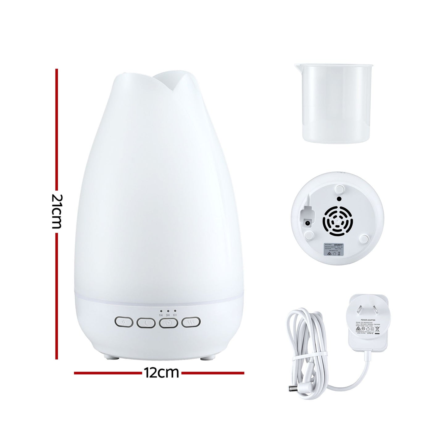 Devanti Ultrasonic Aroma Diffuser 300ml with LED Light, Model AD925