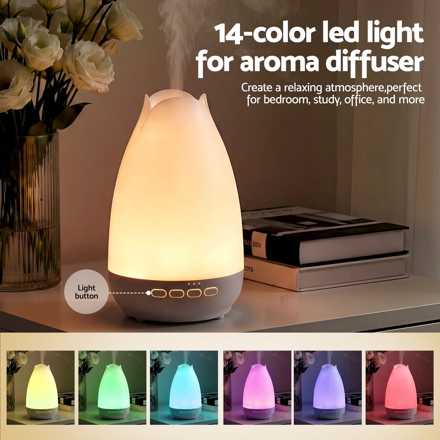 Devanti Ultrasonic Aroma Diffuser 300ml with LED Light, Model AD925