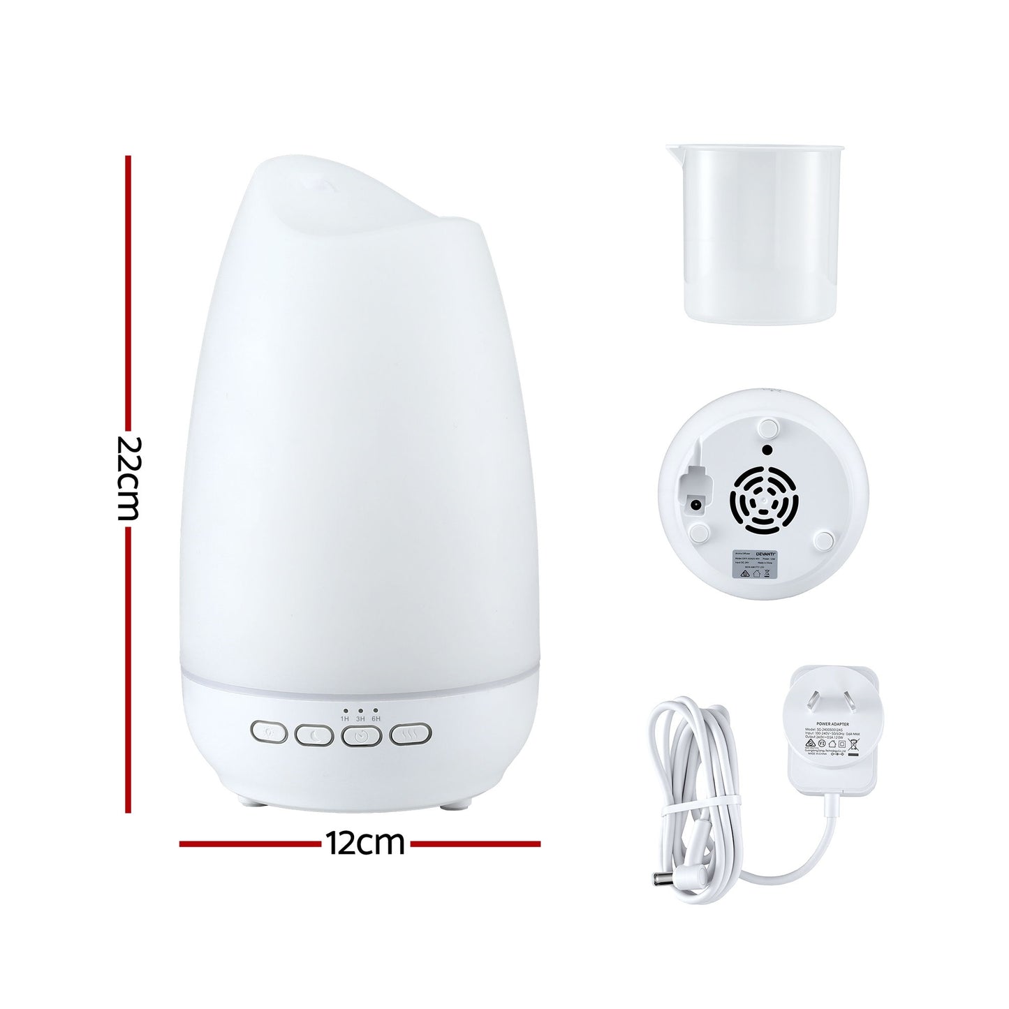 Devanti Ultrasonic Aroma Diffuser 300ml with LED Light, Model AD926