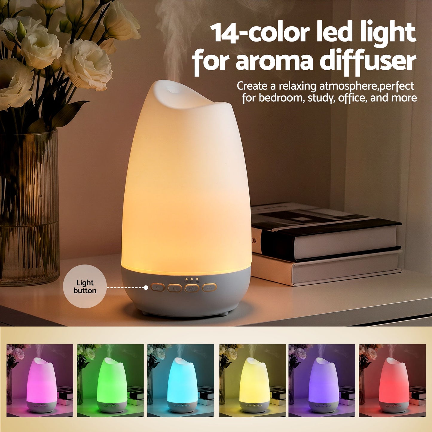 Devanti Ultrasonic Aroma Diffuser 300ml with LED Light, Model AD926