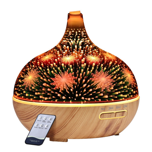 3D LED Ultrasonic Aroma Diffuser – 400ml, Remote, 4-in-1 Mist