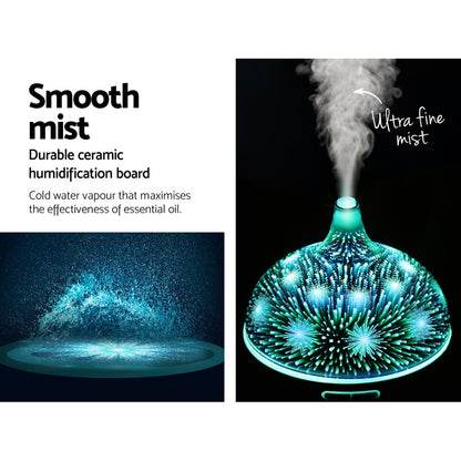 3D LED Ultrasonic Aroma Diffuser – 400ml, Remote, 4-in-1 Mist