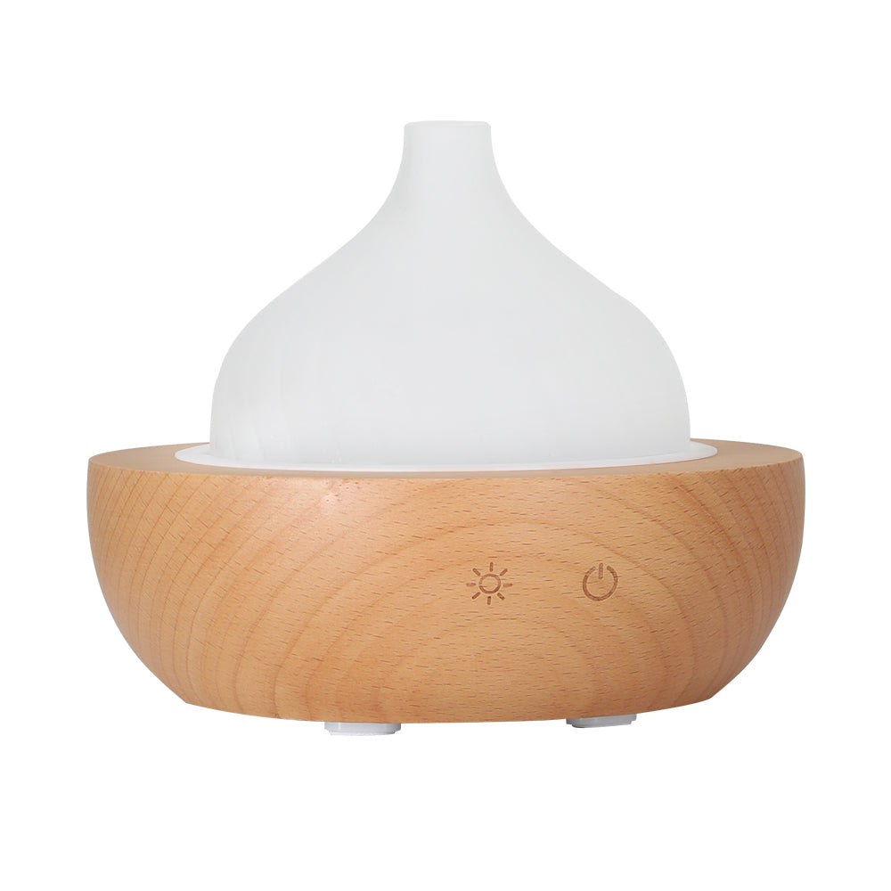 Devanti Aroma Diffuser, Glass and Wood with LED Light