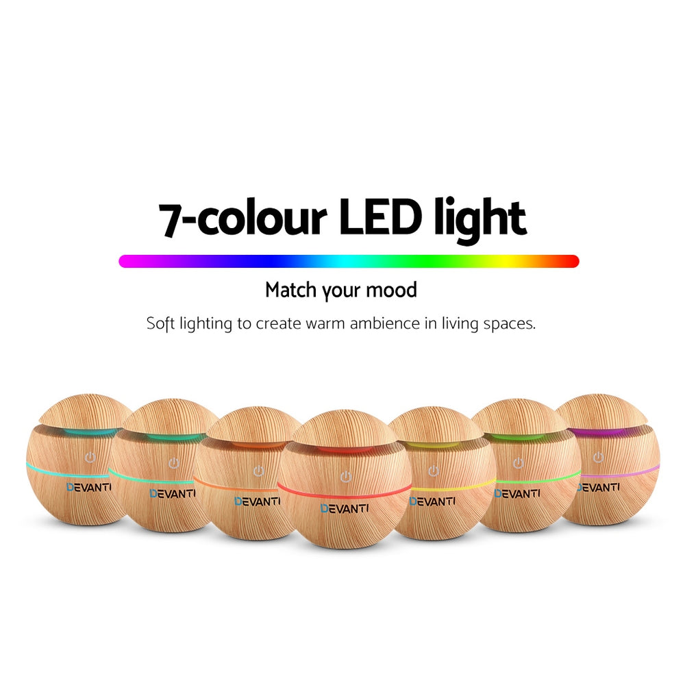 Essential Oil Diffuser 130ml | Aromatherapy Diffuser | Wood Grain | Ultrasonic Humidifier