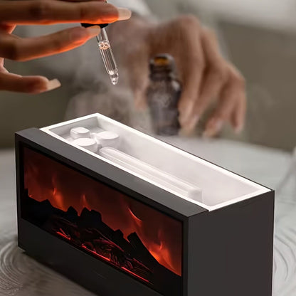 Flame Effect Aroma Diffuser with Remote, Black