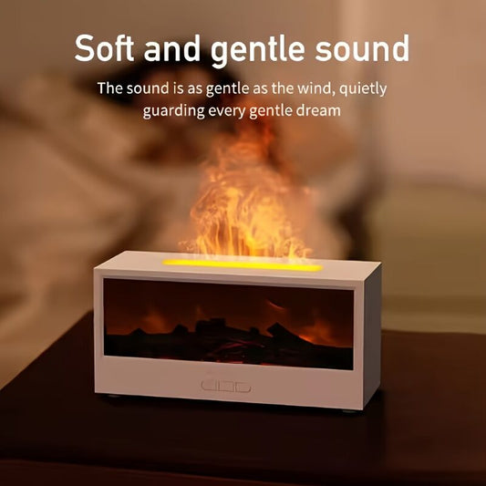Flame Effect Aroma Diffuser with Remote, White