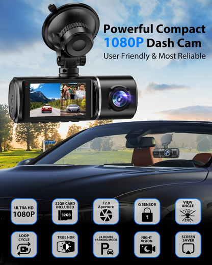 C309 Four View Dash Cam with Dual Front, Cabin and Rear Cameras