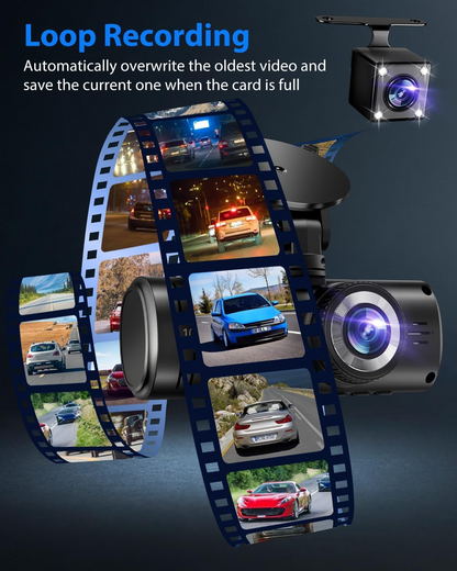 C309 Four View Dash Cam with Dual Front, Cabin and Rear Cameras