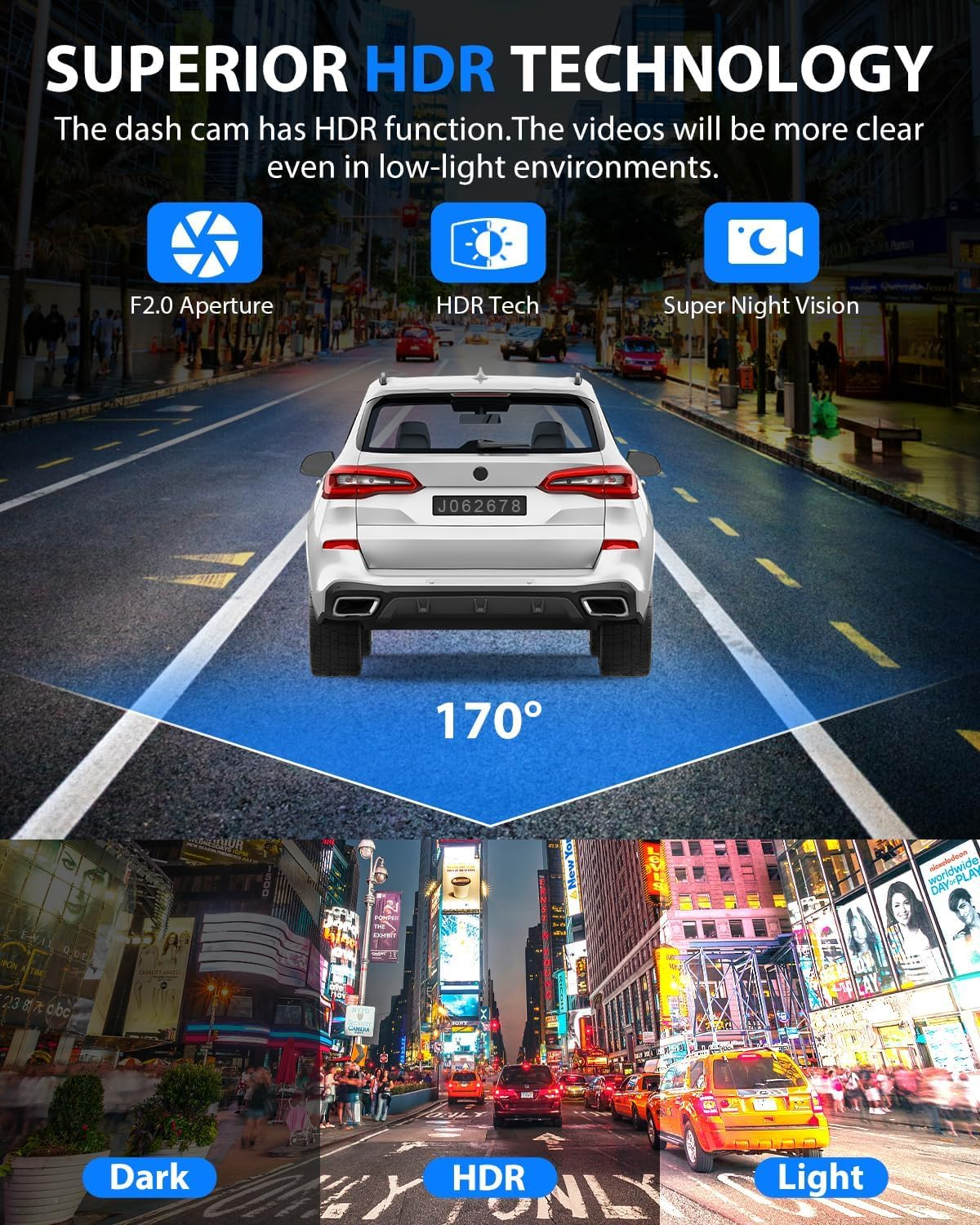 C309 Four View Dash Cam with Dual Front, Cabin and Rear Cameras