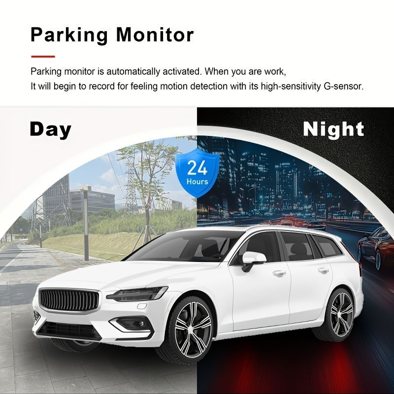 Dual Lens Dash Cam, 1080P Front and 720P Interior Camera, Black